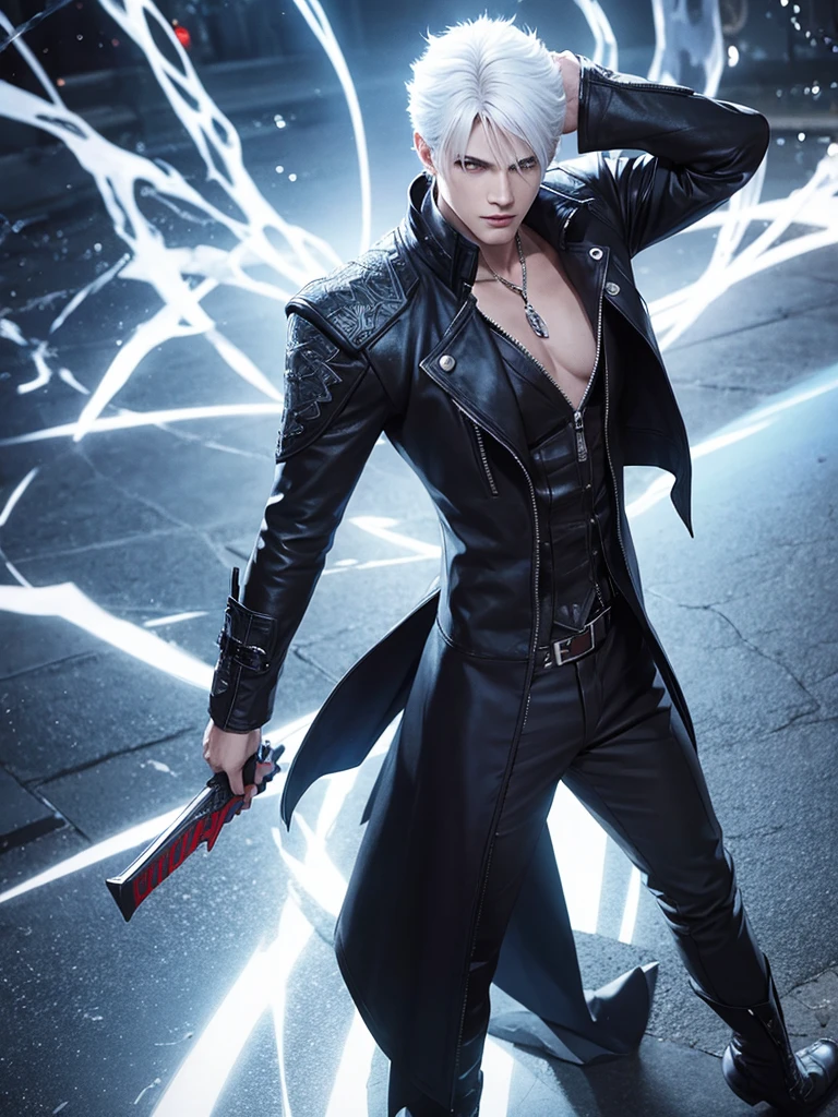 Vergil Devil may cry with white hair