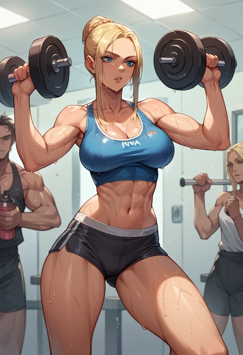 Nina Williams working out wet