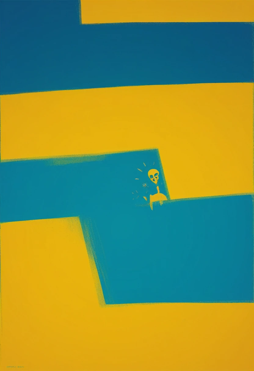 Imagen abstracta con destellos de color azul intenso y amarillo oro