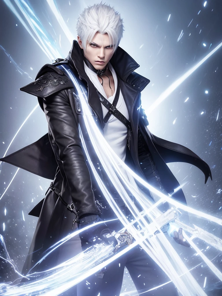 Vergil Devil may cry with white hair 