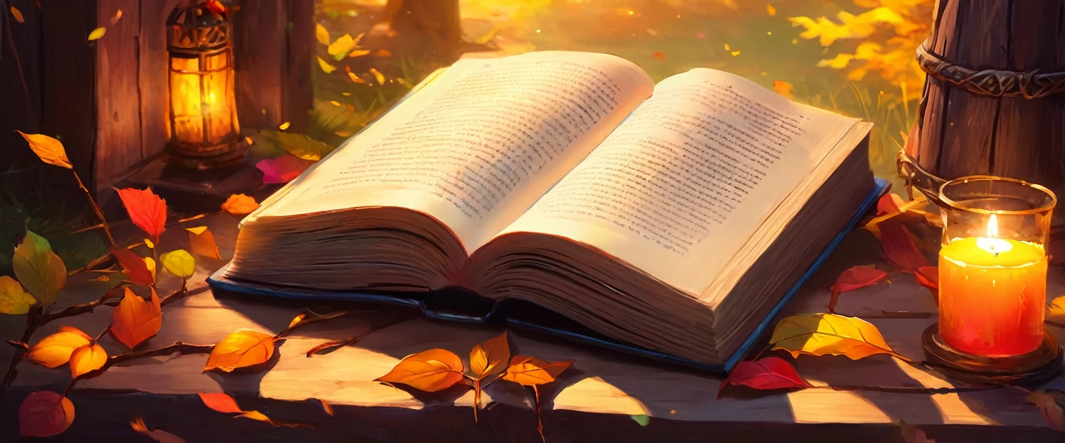 digital painting, a book, магическая a book, Sketch Beech, a book разработчика, милая a book, игровая a book, a book из игры, a book с наработками, магическая a book, mmorpg, Warm colors, cute style, medieval game, glowing effects in the background, glow effects, colorful, No characters, no characters, cute style, anime style