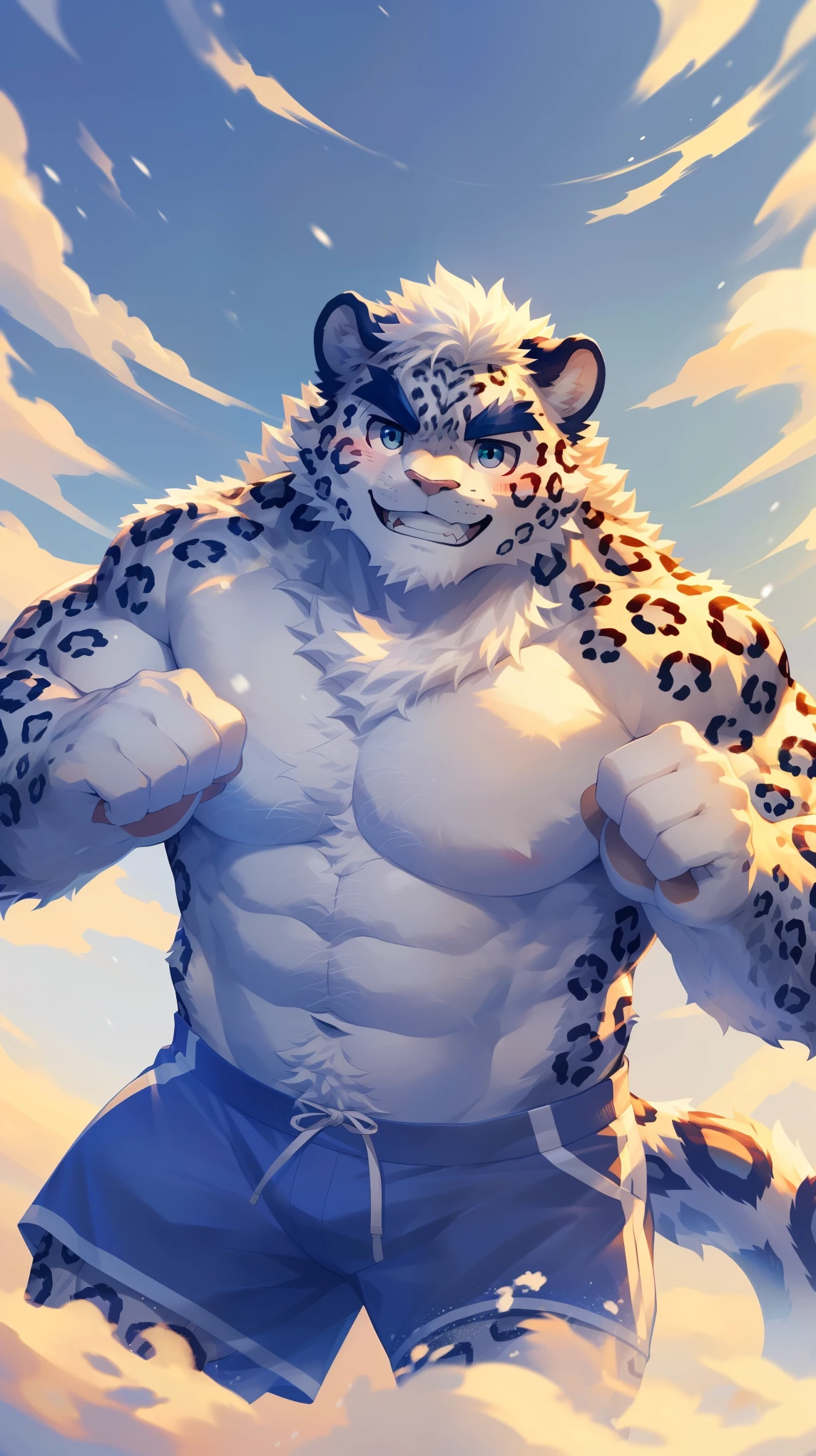 (Vision:1.5), solitary, anthropology, hairy, hairy male, snow leopard, ((Fluffy fur, Fluffy, hairy body)), (snow leopard print), (Thick eyebrows), youth, muscular, White and big skin, Blue-gray pupils, Detailed teeth, defaced face, fundos, athlete, Small bump, Softball Field上, He is playing baseball, sideways, Shy expression, A faint smile, blush, (Dynamic poses:1.5), Clear facial features, Strong, majestic, solitary, panoramic, Fog atmosphere, early morning, Tyndall light effect, Softball Field, (By Empty Ghost, From snow leopard20, masterpiece, high quality, high resolution,8K)