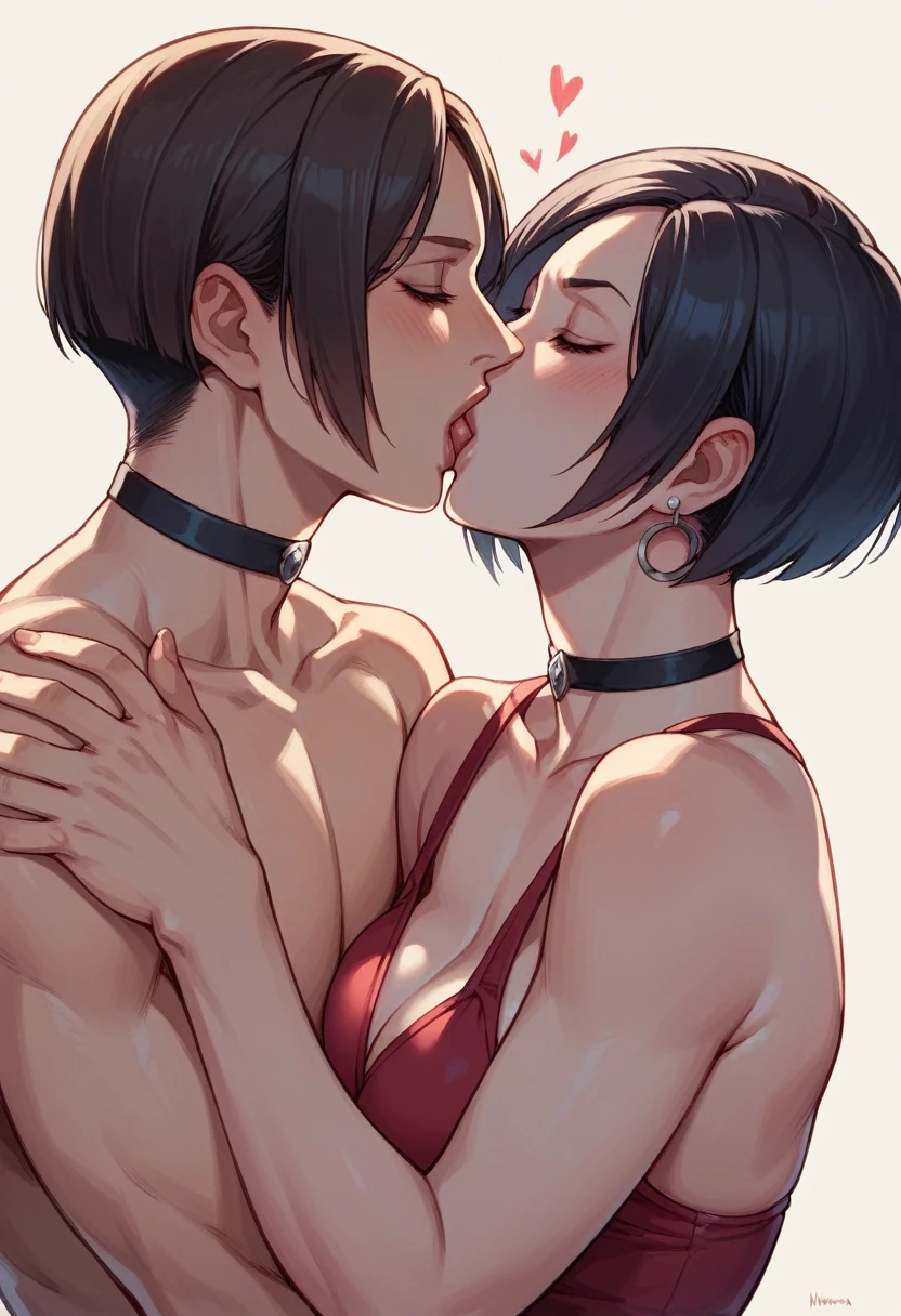 Nina Williams kissing Ada Wong