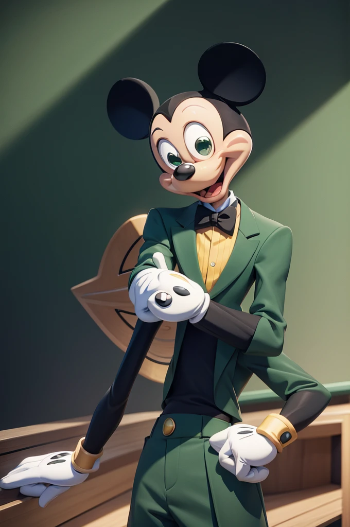 Mickey Mouse, effeminate, green eyes, masterpiece