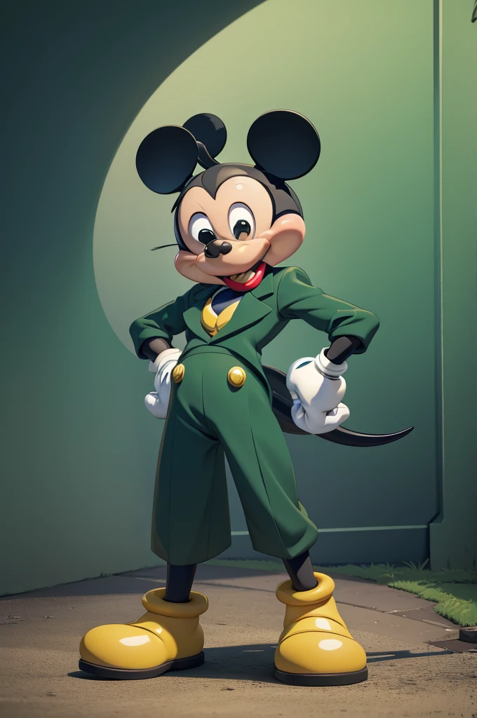 Mickey Mouse, effeminate, green eyes, masterpiece