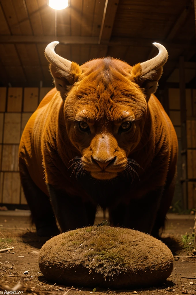 Gambar banteng marah dikelilingi orang orang