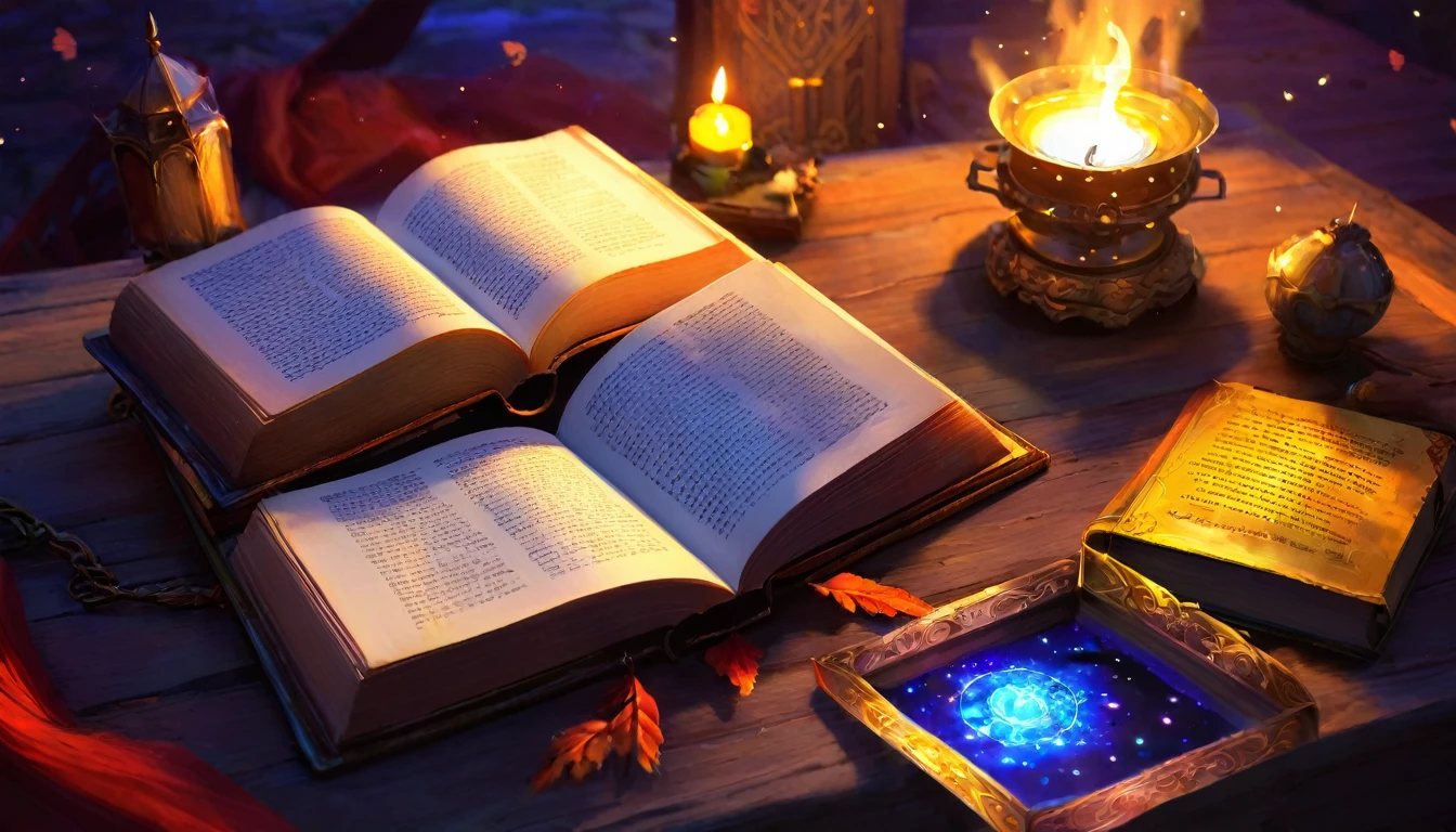 digital painting, a book, магическая a book, Sketch Beech, a book разработчика, милая a book, игровая a book, a book из игры, a book с наработками, магическая a book, mmorpg, cool colors, cute style, medieval game, glowing effects in the background, glow effects, colorful, No characters, no characters, cute style, anime style