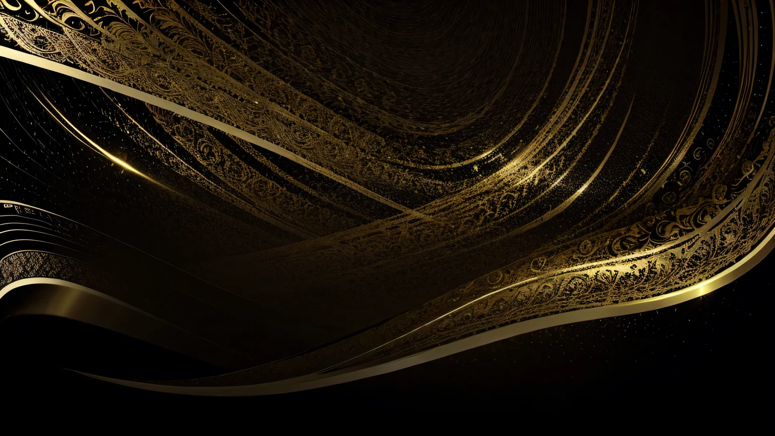 Black and gold wavy luxury background