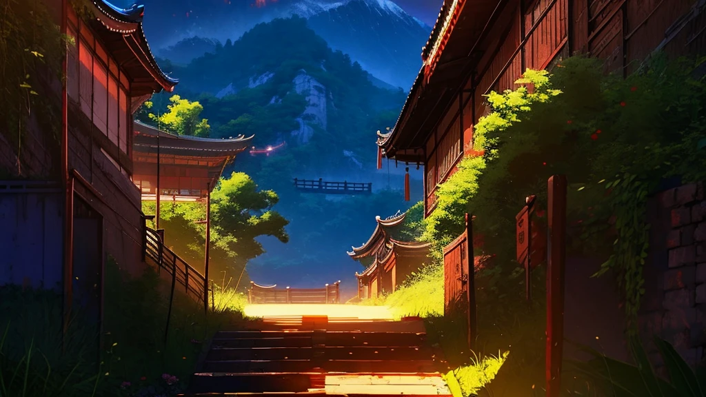 Chinese style, mountain sect, Immortal Light, ((background:1.8))