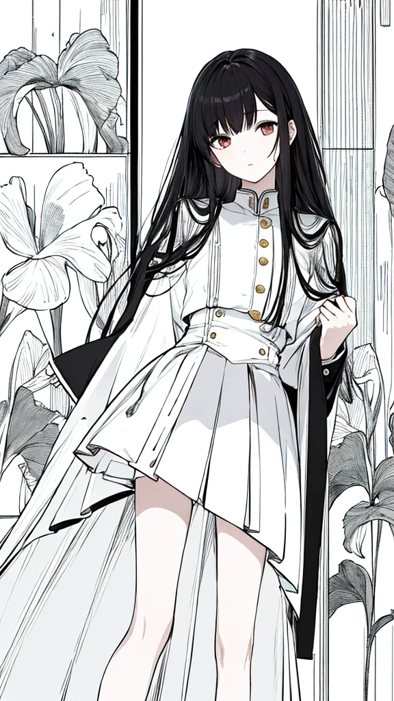 masterpiece, Highest quality, One Girl, uniform, During conversation,Black Hair,Iris