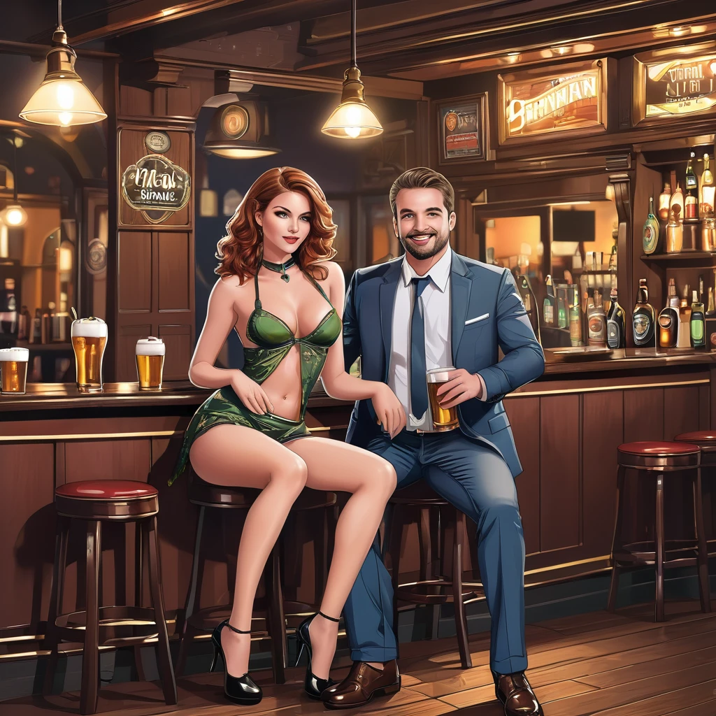 clipart, pub, sexy, Man And Woman