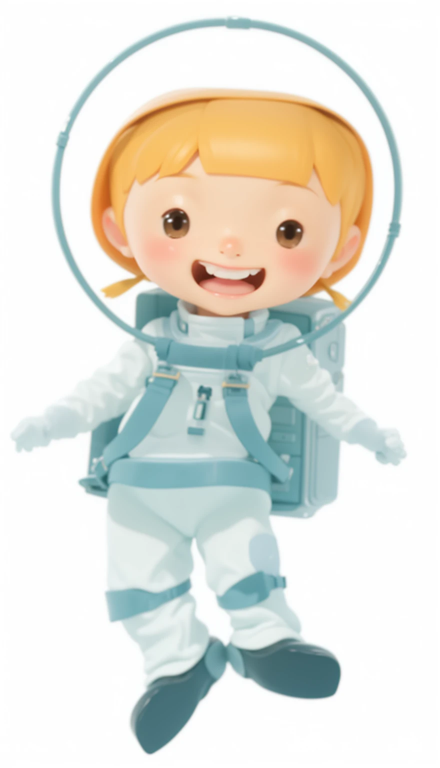 A little girl in a spacesuit
