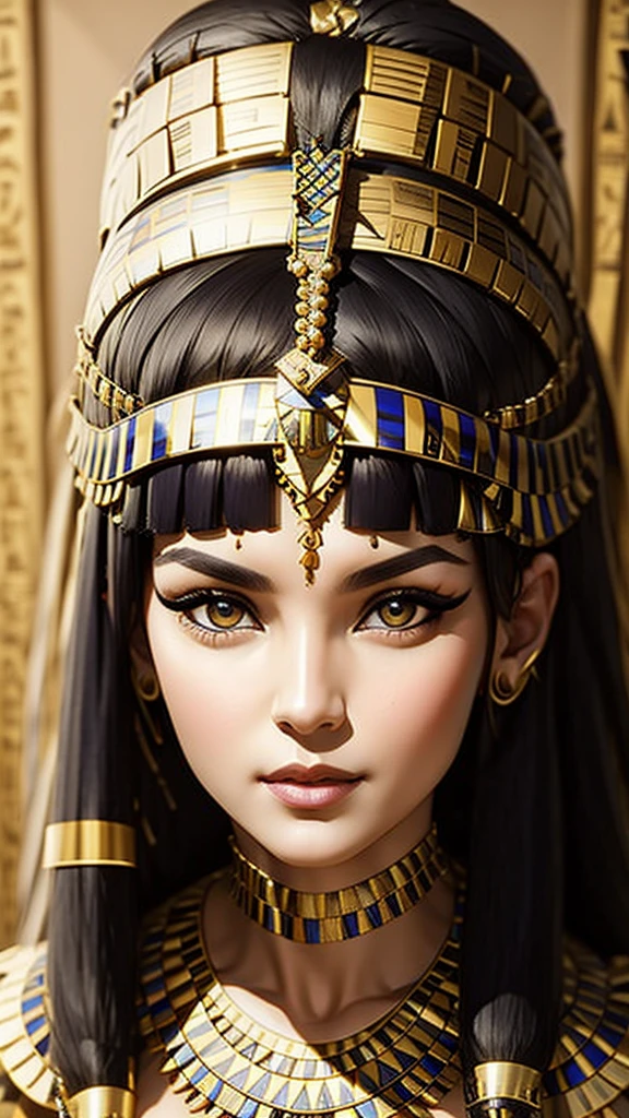 (masterpiece, Best Quality:1.2), 1 girl, 8K, (((cleopatra))), (perfect skin, perfect face),