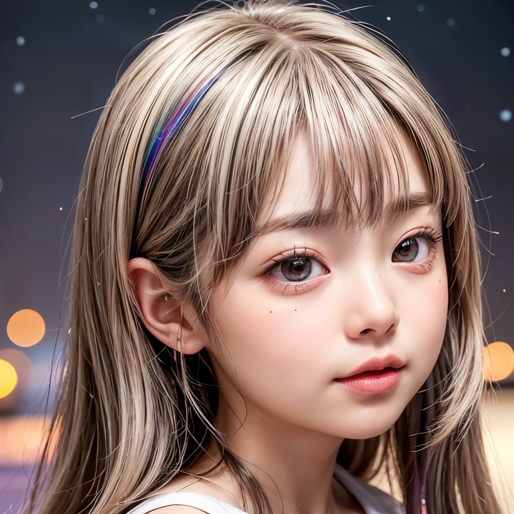 NSFW, 8k, High-level, absurd, masterpiece, best quality, primitive, very detailed CG, very detailed wallpaper, perfect lighting, Extremely detailed (((The personifying " スティッチ  " as a Little Girl))), MysticSight, Tyndall effect, Tyndall scattering, Studio gray background with (many Dazzling RainbowColor particles BokeH:1.28), (RoundlyButts, ThighGap), (Exposed:0.4), (Assfocus with looking ahead), BREAK (NOGIZAKA face variations) Extremely Detailed very KAWAII face variations, perfect anatomy, Childish, captivating gaze, elaborate detailed Eyes with (sparkling highlights:1.28), long eyelashes、Glossy RED Lips with beautiful details, Coquettish tongue, Rosy cheeks, Radiant PearlSkin with clear transparency . { (Dynamic LifeLike expressions:1.4) | :d) }, (large eyes:-1) .