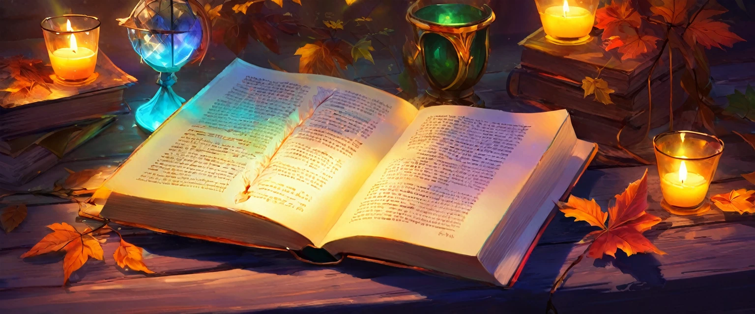digital painting, a book, магическая a book, Sketch Beech, a book разработчика, милая a book, игровая a book, a book из игры, a book с наработками, магическая a book, mmorpg, cool colors, cute style, medieval game, glowing effects in the background, glow effects, colorful, No characters, no characters, cute style, anime style