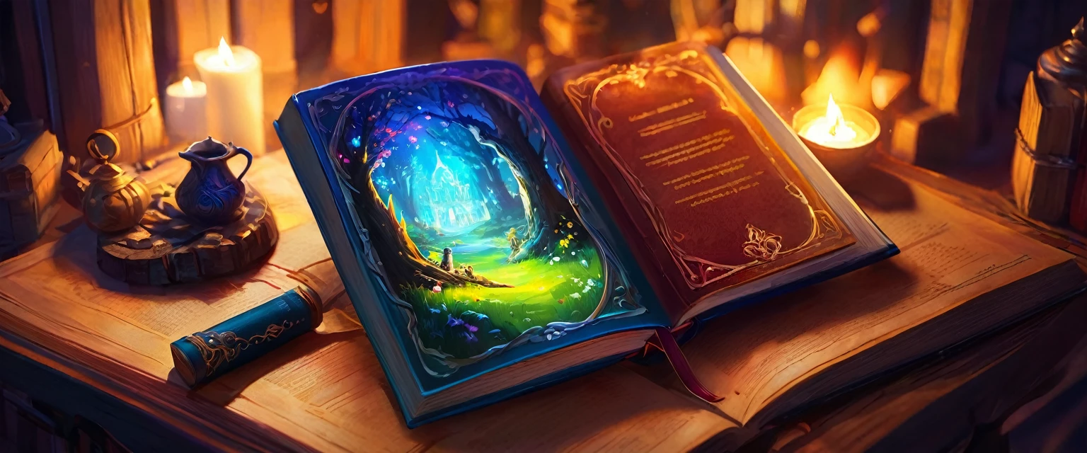 digital painting, a book, магическая a book, Sketch Beech, a book разработчика, милая a book, игровая a book, a book из игры, a book с наработками, магическая a book, mmorpg, cool colors, cute style, medieval game, glowing effects in the background, glow effects, colorful, No characters, no characters, cute style, anime style