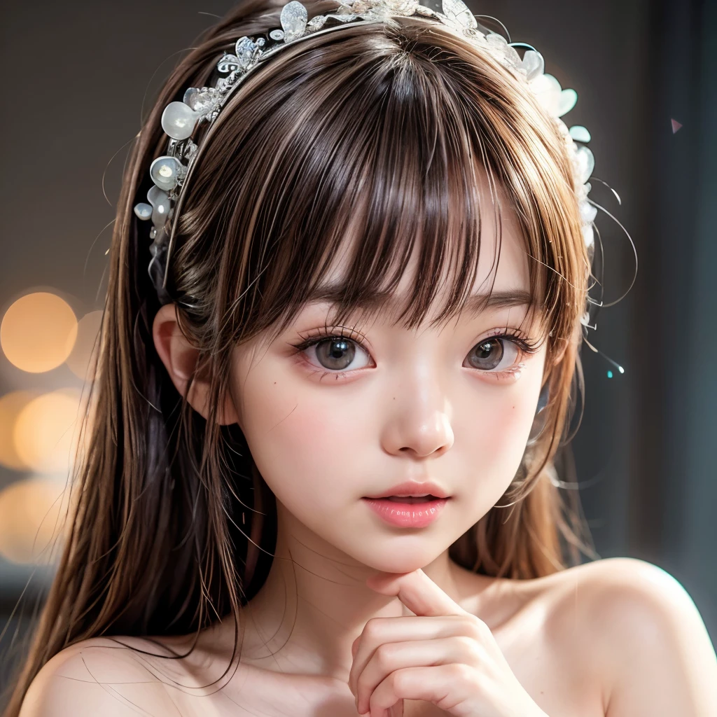 NSFW, 8k, High-level, absurd, masterpiece, best quality, primitive, very detailed CG, very detailed wallpaper, perfect lighting, Extremely detailed (((The personifying " Stitch " as a Little Girl))), MysticSight, Tyndall effect, Tyndall scattering, Studio gray background with (many Dazzling RainbowColor particles BokeH:1.28), (RoundlyButts, ThighGap), (Exposed:0.4), (Assfocus with looking ahead), BREAK (NOGIZAKA face variations) Extremely Detailed very KAWAII face variations, perfect anatomy, Childish, captivating gaze, elaborate detailed Eyes with (sparkling highlights:1.28), long eyelashes、Glossy RED Lips with beautiful details, Coquettish tongue, Rosy cheeks, Radiant PearlSkin with clear transparency . { (Dynamic LifeLike expressions:1.4) | :d) }, (large eyes:-1) .