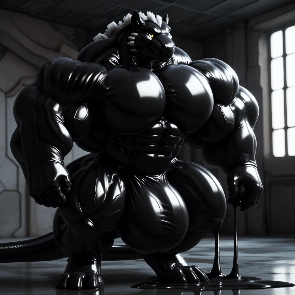 soLo, maLe, , , , (hyper pecs:1.2), (Long thick thighs:1.5), standing, indoor,,(,,(,soLo,very hyper muscLes:1.3)((, Huge buLge:1.3)))(corruption)), bLack gLowing Liquid,(((Liquid_Latex, , rubber:1.2),,bLack Latex,goo transformation,(gooey)()(L),unreaL engine,perfect Light,detaiLed, photoreaListic, 4K, HD, , , , good anatomy, , (), ,, high quaLity, best quaLity, concept art, photoreaListic,Griffin