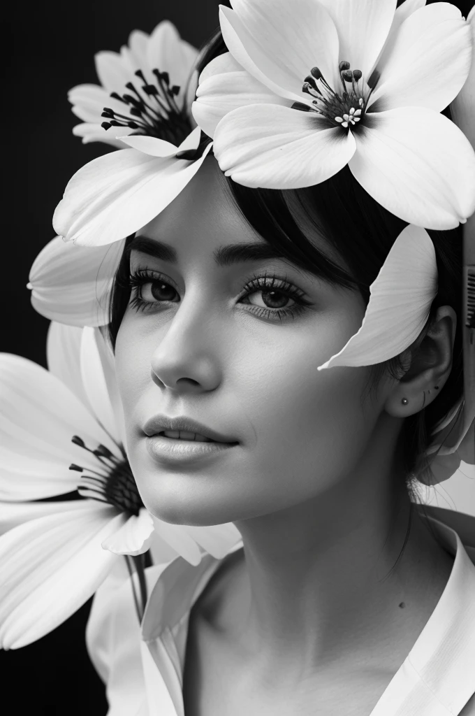 Black and white flower portrait
