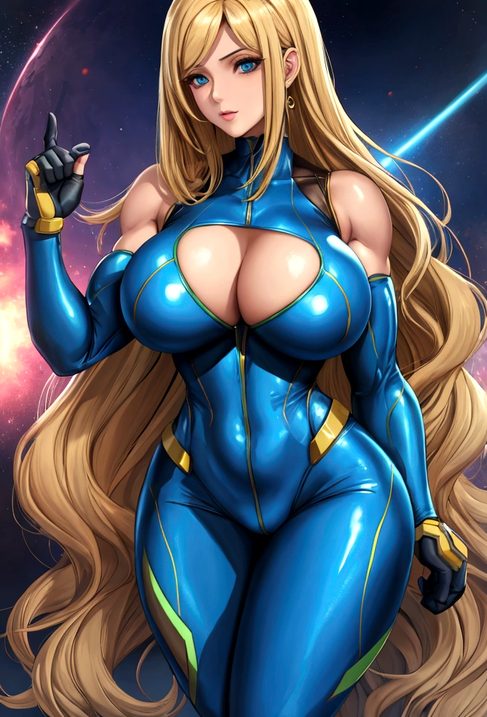 sesy woman huge tits samus amran suit metall biceps