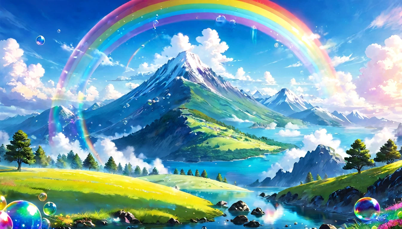 Bubble、Fantastic landscape、Rainbow colors