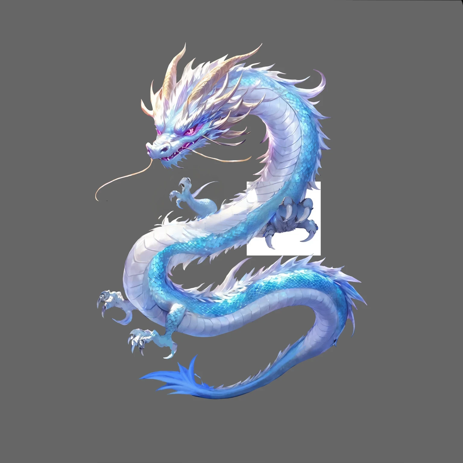 there is a Blue Dragon with a white tail and a long tail, cyan Chinese dragon fantasy, Chinese dragon concept art, smooth Chinese dragon, dragon, Blue Dragon, 青鳞dragon, Full body dragon concept, Water Dragon, Crystal Dragon, oil painting of dragon, Chinese dragon, Frost Dragon, Majestic Japanese dragon, dragon藝術, Asian female water element