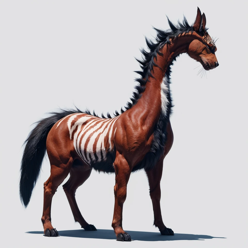 Small Animaly, generate Titans mixed with behemoth, has white stripes on his skin, white eyes, Grassroots, no background