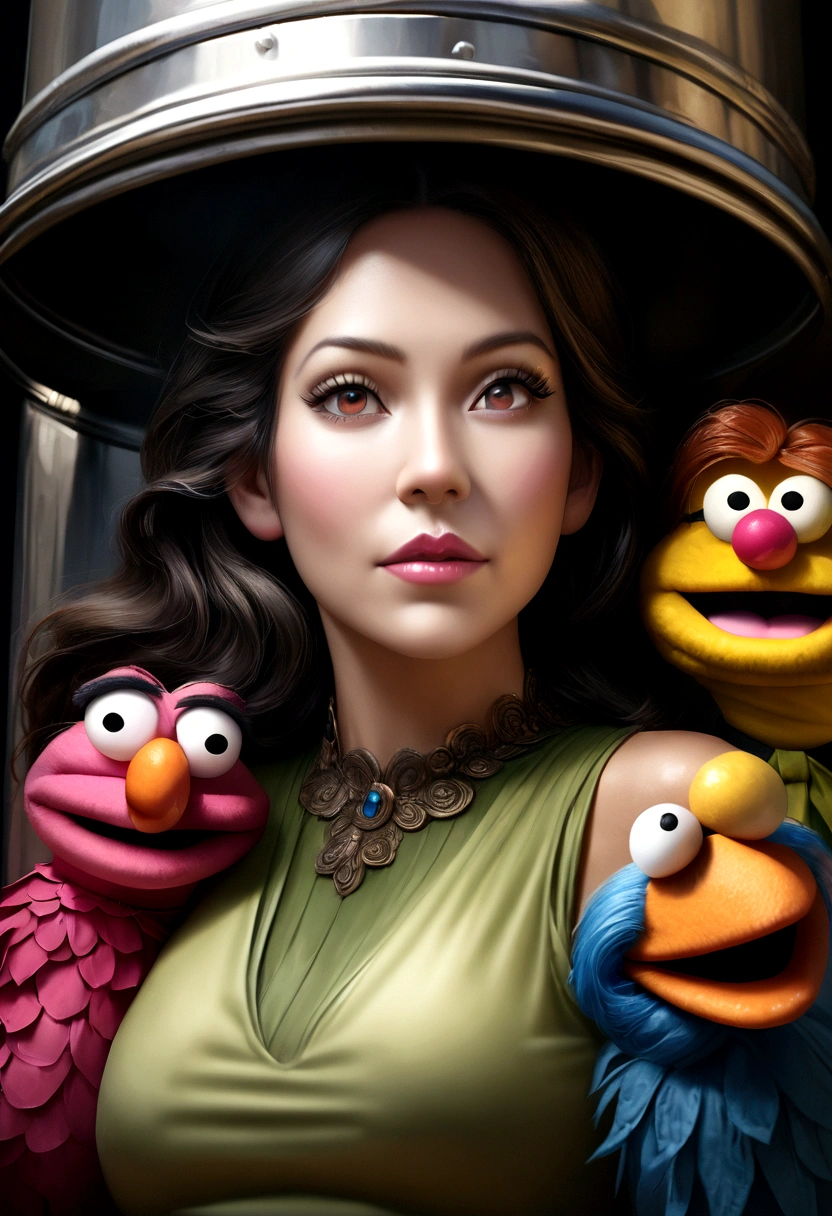 Kelly Hu and Lexa Doig, both 30 years old, are guests on Sesame Street. They are wearing vibrant and colorful string bikinis that accentuate their beautiful bodies. The prompt emphasizes the importance of showing their entire bodies in a full-body picture. The scene involves a skit with the iconic Muppet characters. The skit should be fun and interactive, allowing Kelly and Lexa to engage with the Muppets in a playful manner. The prompt should capture the energy and excitement of the Sesame Street environment, showcasing the joy and laughter of the guests and the Muppets. The prompt should also specify that the image should be of the highest quality, with a resolution of 4k or 8k, and that it aims for ultra-detailed and realistic depiction. The colors should be vivid and vibrant, enhancing the overall visual impact. The lighting should be professionally arranged, creating a well-lit and visually striking image.