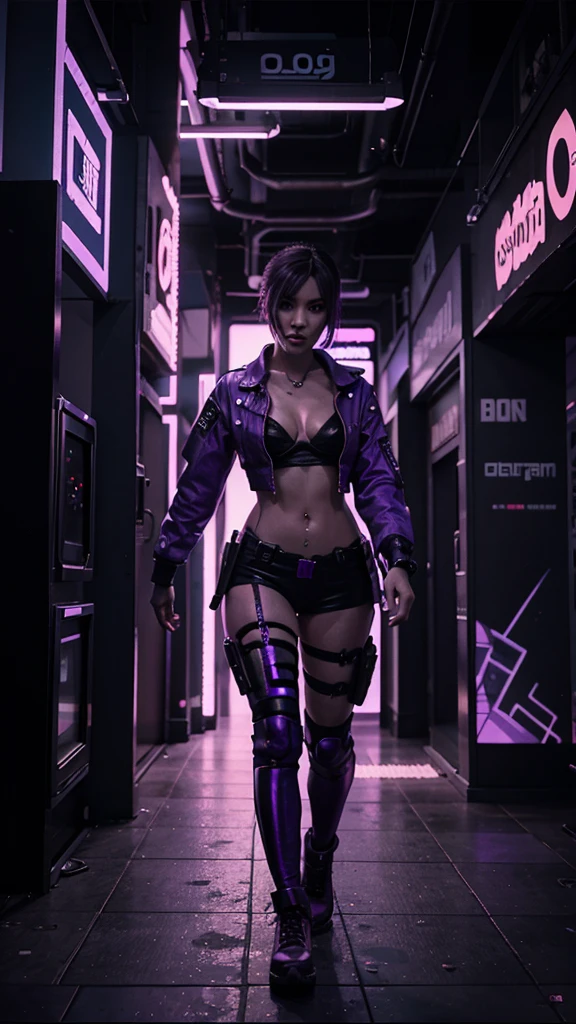 Purple animated cyberpunk background