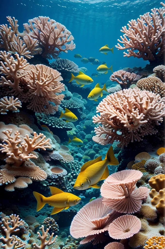Generate an image of beautiful fish in coral