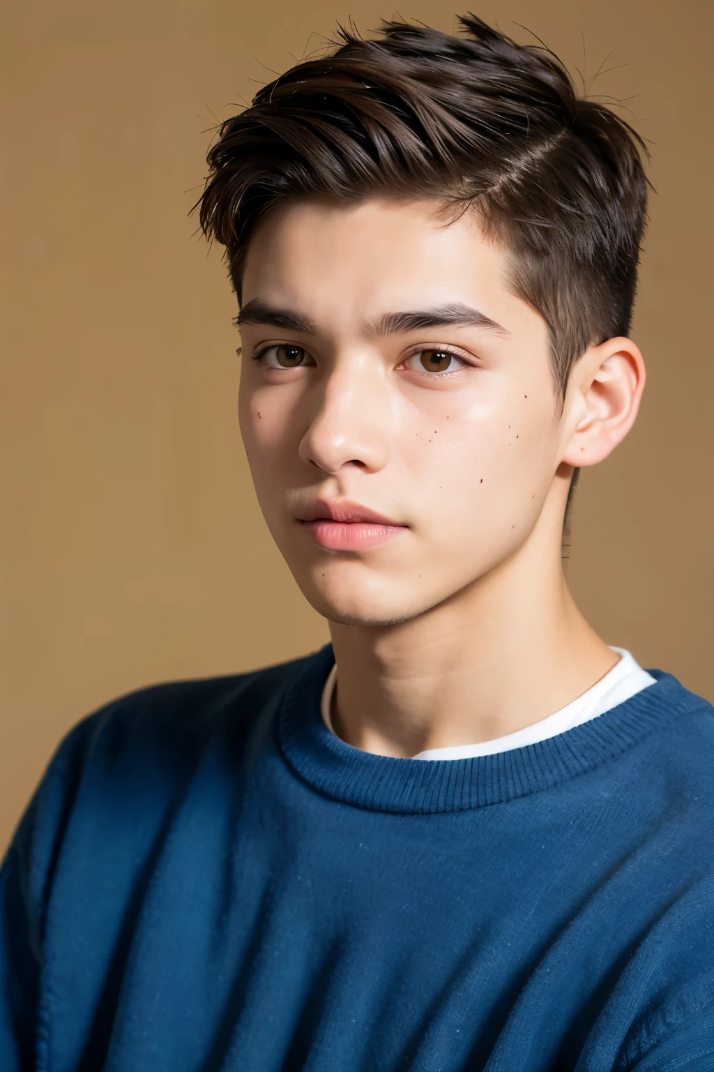 A young man with lots of acne on his face