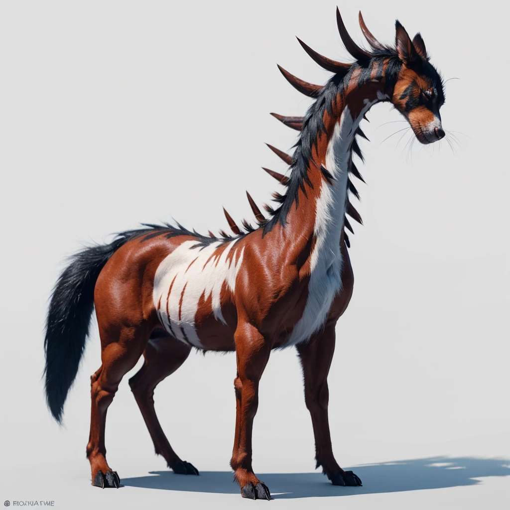 Small Animaly, generate Titans mixed with behemoth, has white stripes on his skin, white eyes, Grassroots, no background