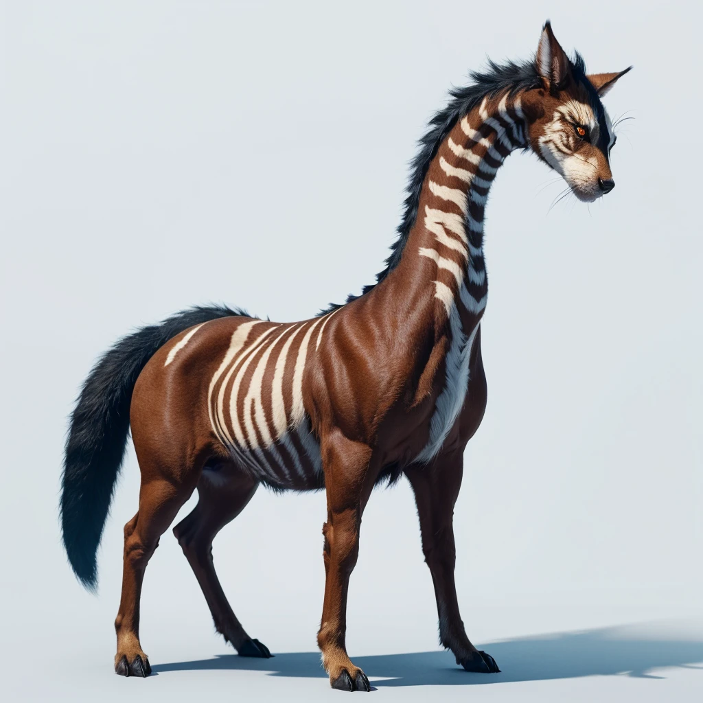 Small Animaly, generate Titans mixed with behemoth, has white stripes on his skin, white eyes, Grassroots, no background