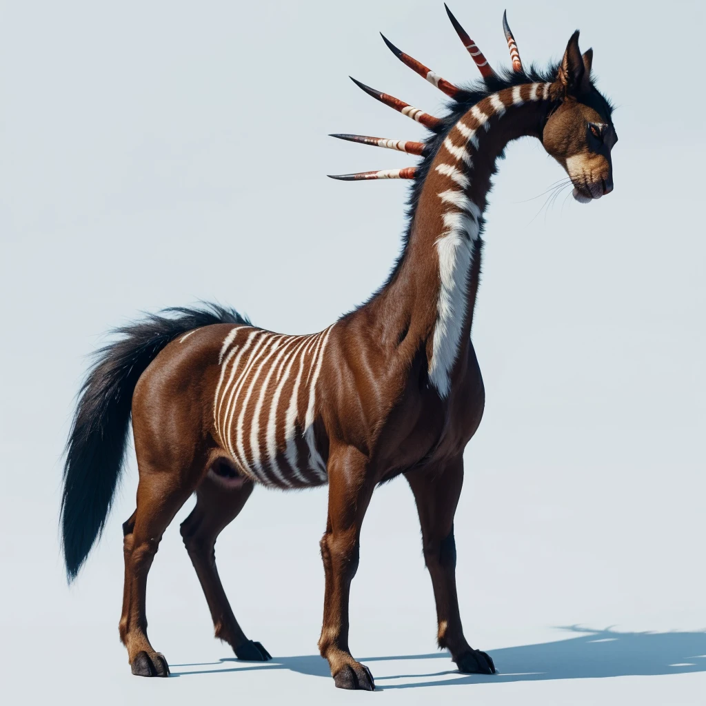 Small Animaly, generate Titans mixed with behemoth, has white stripes on his skin, white eyes, Grassroots, no background