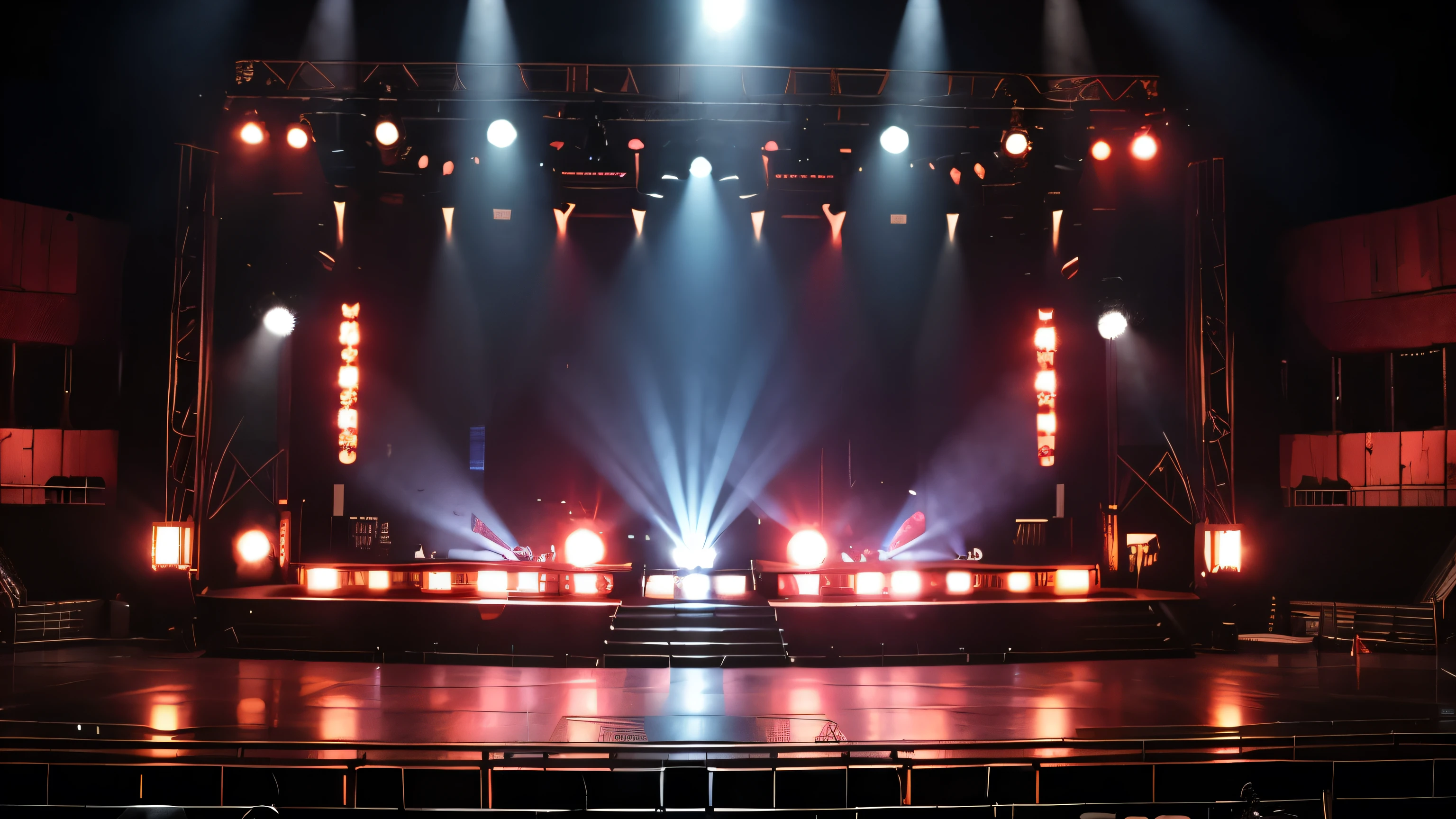 Concert stage,Rusty machinery background,There is no one