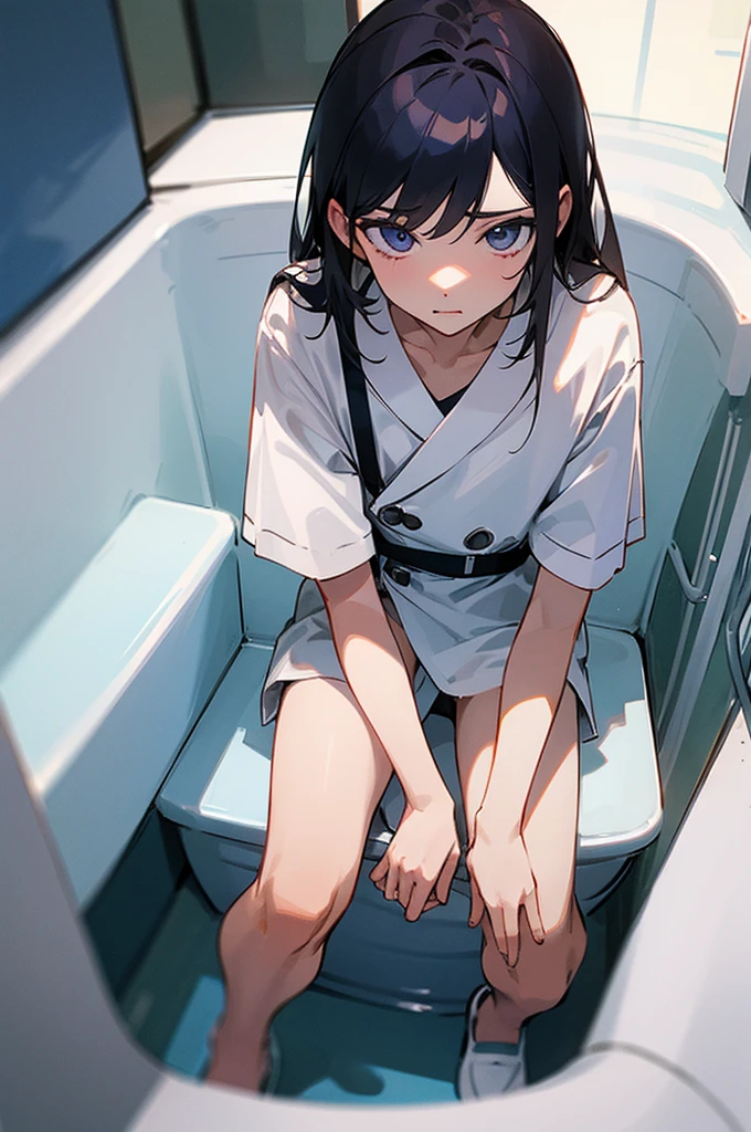 Best image quality, toilet, satin, ""White underwear"", sit, Spread your legs, Rainfall, ""male"",
