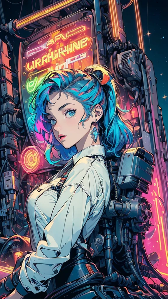 (((masterpiece, highest quality))),(((solo:1.2))),(((1girl:1.2))),32k wallpaper, very detailed, poster, vintage science fiction,(((((geometric cinematic movie poster))))), (bauhaus), shape,(((abstract))),(mid century modern),movie poster,(((((portfolio))))),(((((Close-up))))),((((((bust up)))))),((((more various angle)))),(((highlight))),Vast landscape,((((heterochromia)))),(((complete. detailed face))),((((Extremely talented)))),((((((most complicated machine)))))),(((((genius mechanic))))),(((Overall colorfully))),(((neon sign))),(((complicated background)))