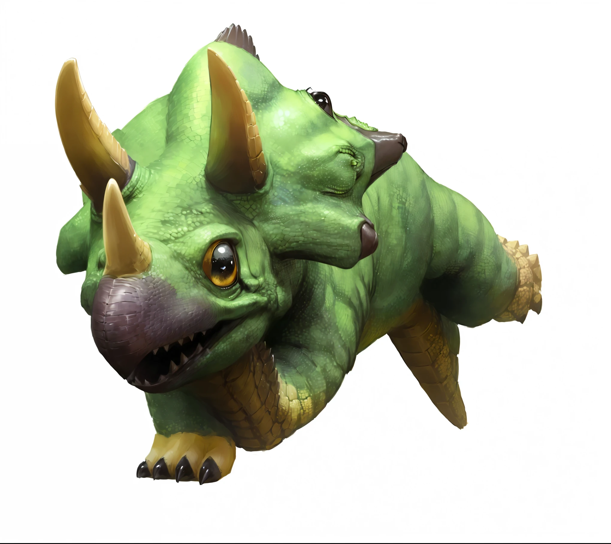 most cute fantasy animals of the world, different species, diplodocus based, big eyes, very scaly