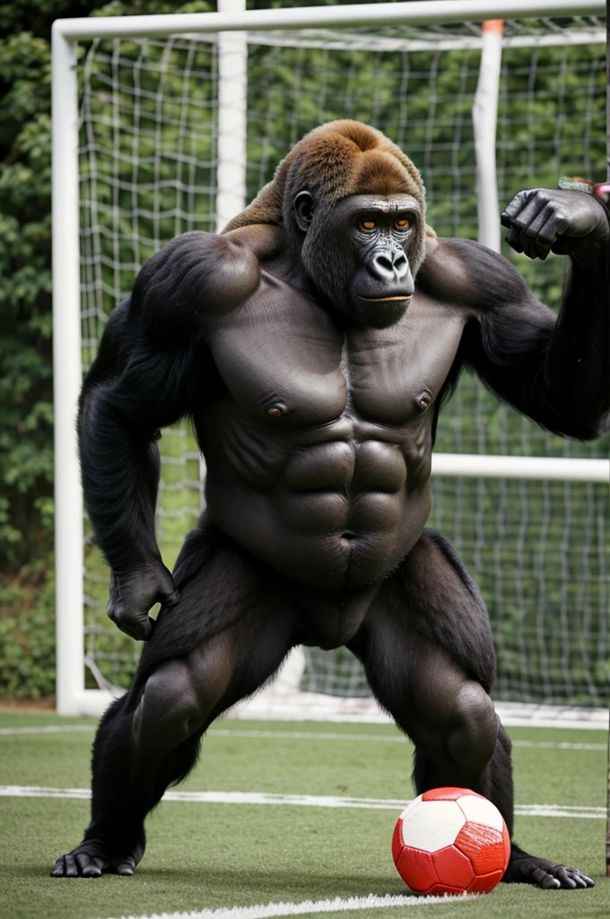 Gorilla Play with football