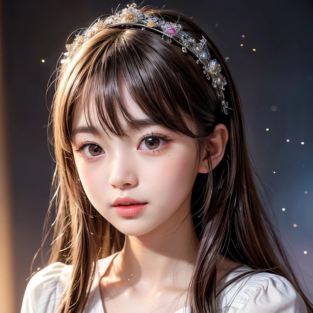 NSFW, 8k, High-level, absurd, masterpiece, best quality, primitive, very detailed CG, very detailed wallpaper, perfect lighting, Extremely detailed (((The personifying " ハーマイオニー " as a Little Girl))), MysticSight, Tyndall effect, Tyndall scattering, Studio gray background with (many Dazzling RainbowColor particles BokeH:1.28), (RoundlyButts, ThighGap), (Exposed:0.4), (Assfocus with looking ahead), BREAK (NOGIZAKA face variations) Extremely Detailed very KAWAII face variations, perfect anatomy, Childish, captivating gaze, elaborate detailed Eyes with (sparkling highlights:1.28), long eyelashes、Glossy RED Lips with beautiful details, Coquettish tongue, Rosy cheeks, Radiant PearlSkin with clear transparency . { (Dynamic LifeLike expressions:1.4) | :d) }, (large eyes:-1) .