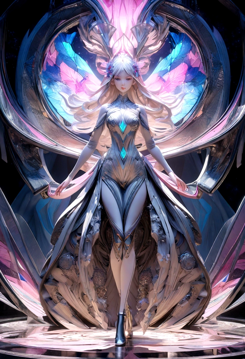 "An enchanting heavenly goddess who radiates ethereal beauty", ((wearing clothing that radiates beauty))(full body):1.2