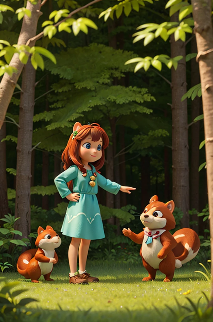 Forest fantasy, bestquality ((only forest magic)), squirrles
