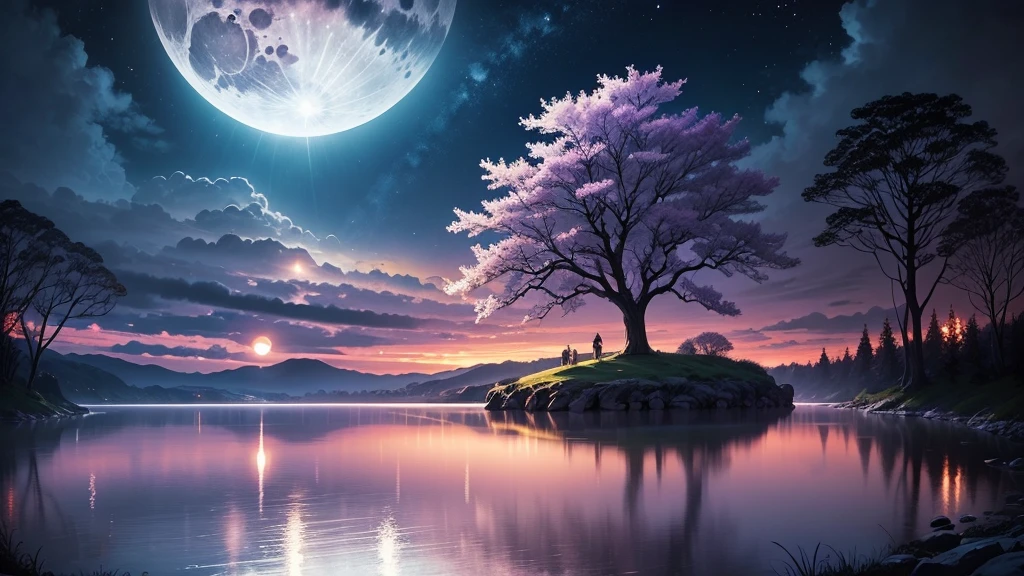 Fantastic night scenery、moonlight