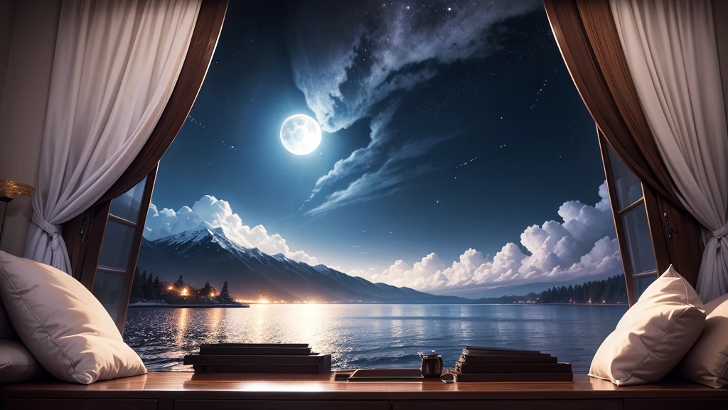 Fantastic night scenery、moonlight