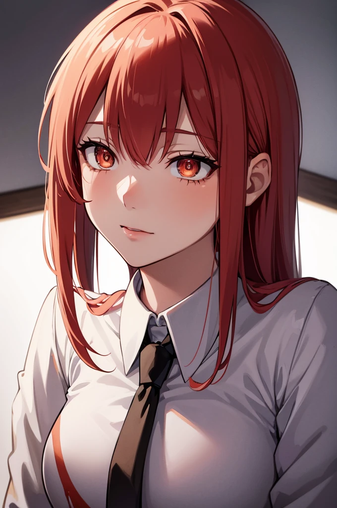masterpiece, best quality, (extremely detailed CG unity 8k wallpaper, masterpiece, best quality, ultra-detailed, best shadow), (detailed background), (beautiful detailed face, beautiful detailed eyes), High contrast, (best illumination, an extremely delicate and beautiful),1girl,((colourful paint splashes on transparent background, dulux,)), ((caustic)), dynamic angle,beautiful detailed glow,full body, blood splash on face. close up of a woman, anime girl with red hair and a white shirt and tie, a character portrait by Yang J, pixiv, shin hanga, portrait of an anime girl, female anime character, portrait anime girl, portrait of asuka langley soryu, beautiful anime portrait, detailed portrait of anime girl, anime character, realistic anime artstyle, anime girl portrait, anime character portrait