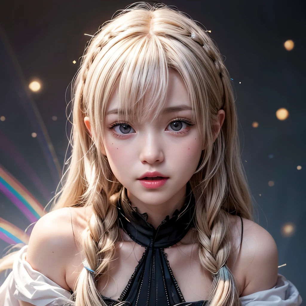 NSFW, 8k, High-level, absurd, masterpiece, best quality, primitive, very detailed CG, very detailed wallpaper, perfect lighting, Extremely detailed (((The personifying " draco malfoy " as a Little Girl))), MysticSight, Tyndall effect, Tyndall scattering, Studio gray background with (many Dazzling RainbowColor particles BokeH:1.28), (RoundlyButts, ThighGap), (Exposed:0.4), (Assfocus with looking ahead), BREAK (NOGIZAKA face variations) Extremely Detailed very KAWAII face variations, perfect anatomy, Childish, captivating gaze, elaborate detailed Eyes with (sparkling highlights:1.28), long eyelashes、Glossy RED Lips with beautiful details, Coquettish tongue, Rosy cheeks, Radiant PearlSkin with clear transparency . { (Dynamic LifeLike expressions:1.4) | :d) }, (large eyes:-1) .