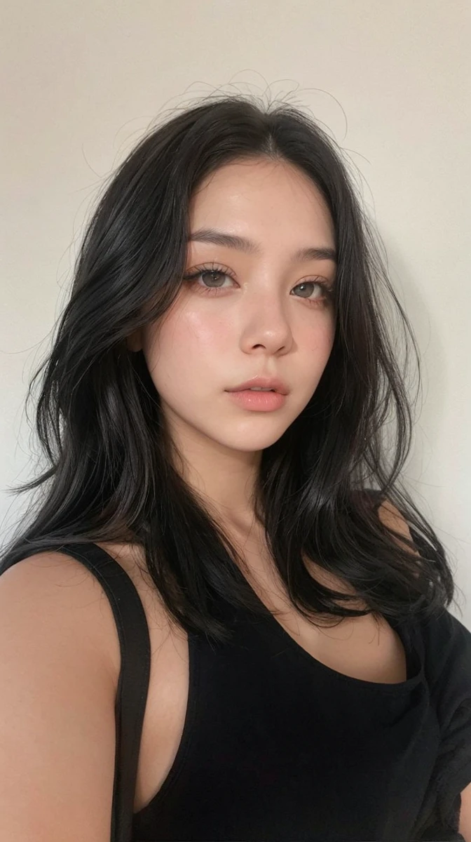 girl with straight black hair