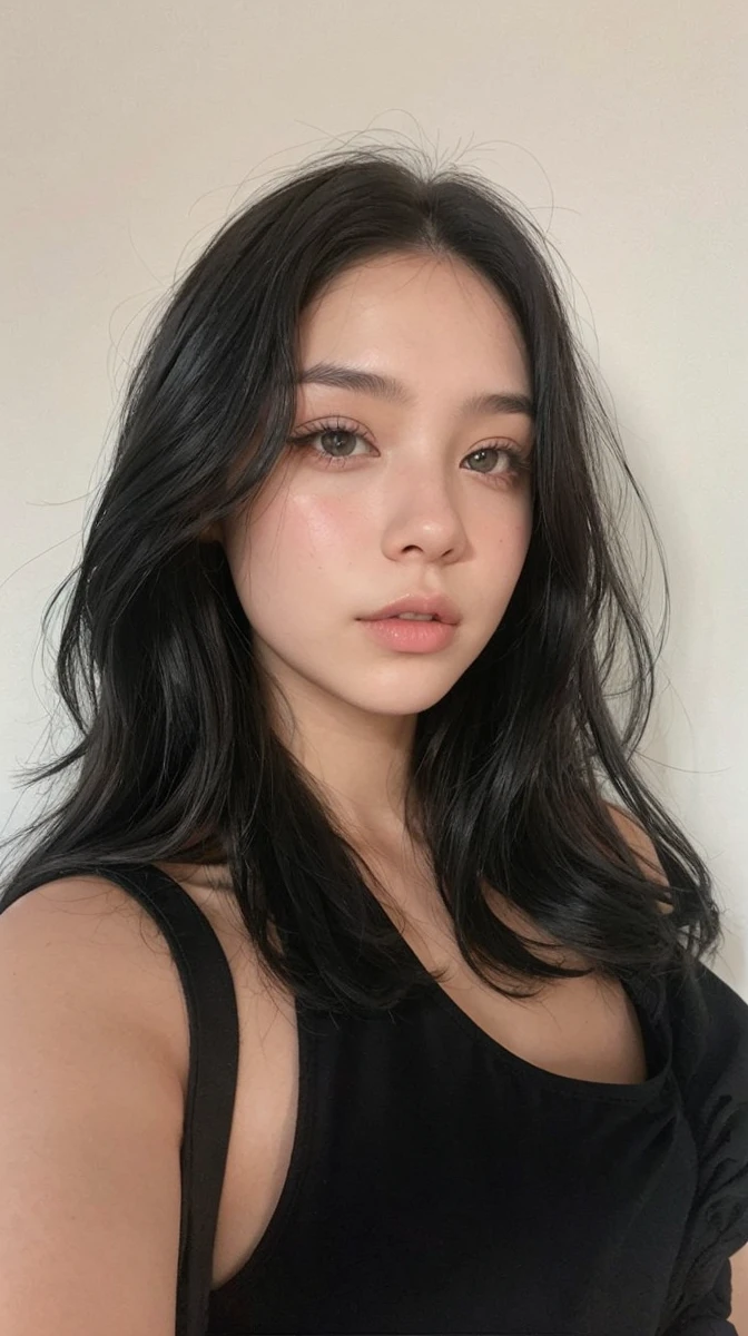 girl with straight black hair