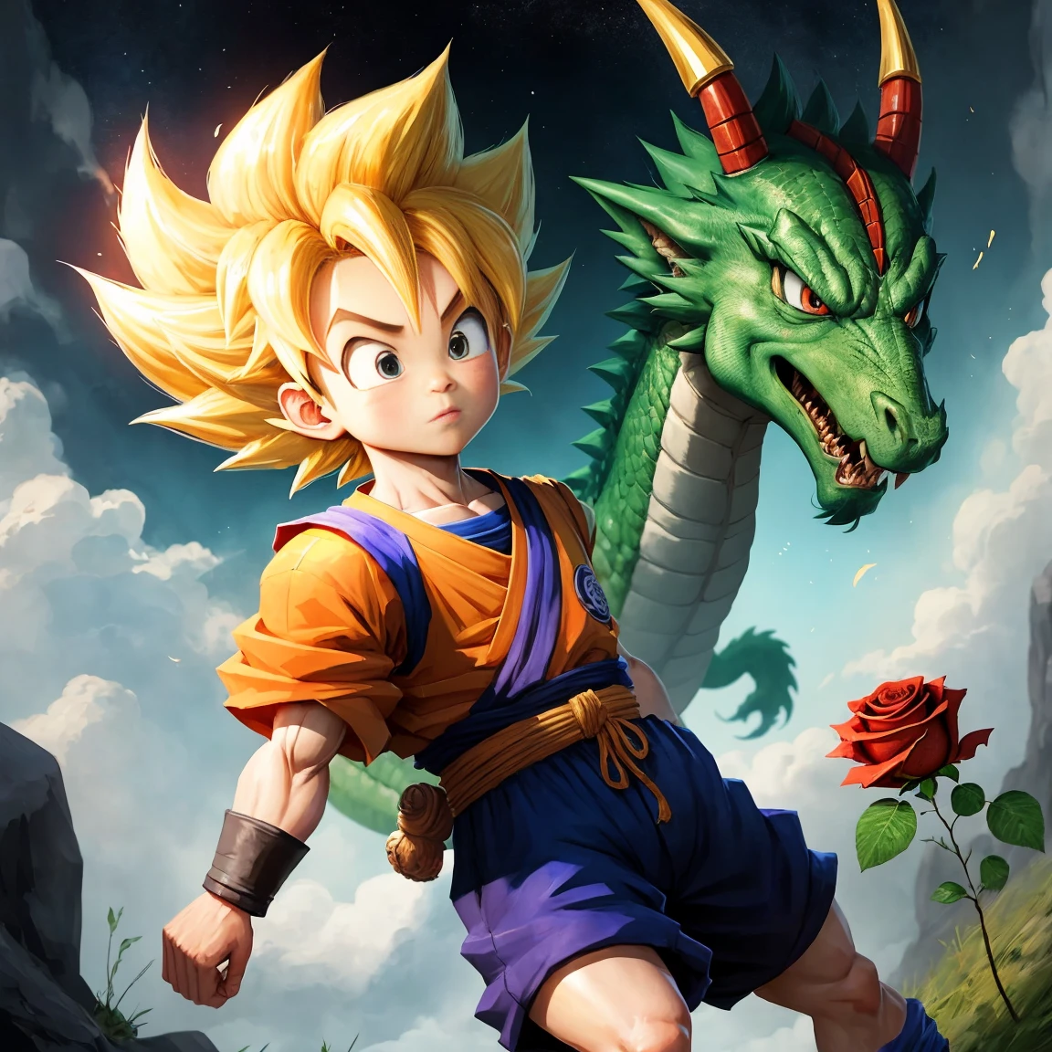  Goku，Dragon Ball, Rose