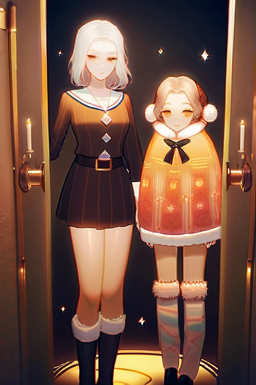 ((Лучшее качество)), ((шедевр)), (подробный), The girl is standing in the middle of a cozy